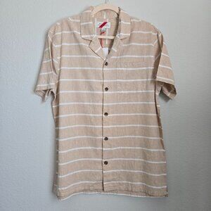 Best Made Co SS Linen Camp Shirt Striped Linen Cotton Blend Button Up Size M